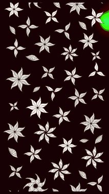 Raster illüstrasyonu. Düz Çiçek Elementleri Tasarımı. Siyah renkte zarif çiçek buketi suluboya. Renkli Bahar Teması çizim şablonu.