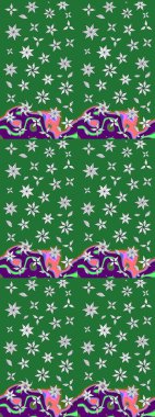 Çiçekli el çizimi çizimi deseni. Modern gelişim yeşil raster arka plan duvar kâğıdı illüstrasyon klasik çizgili iz sürme desenli çiçekler, çiçekli süsler.