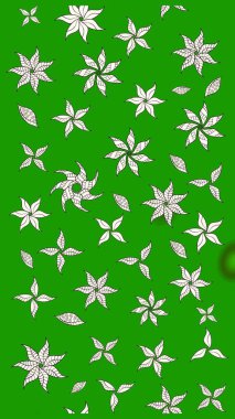 Suluboya çiçekli çiçek deseni. Yeşil renkte güzel bir tekstil. Raster illüstrasyonu.