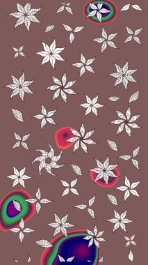 Küçük çiçekteki sevimli çiçek deseni. Kahverengi renkte çiçekler.