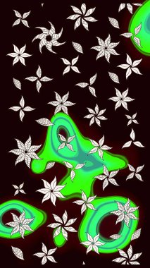 Küçük çiçekli şirin bir desen. Çiçek ve yapraklı çiçek deseni. Raster illüstrasyonu.