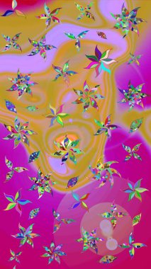 Çiçek deseni. Raster illüstrasyonu. Flower eskiz arka planı. Şatafatlı bahar bahçesi dokusu.