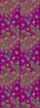 Tekstil, kumaş, kapaklar, duvar kağıtları, baskı, naylon, koleksiyon defteri, örgü, dekupaj için güzel bir eskiz. Küçük mor çiçeklerle oldukça kaliteli besin torbası deseni.