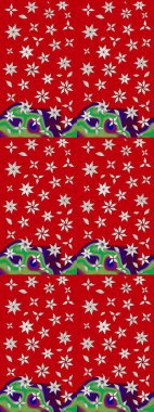 Raster illüstrasyonu. Şatafatlı bahar bahçesi dokusu. Kırmızı renkte çiçekler. Çiçek deseni. Kırmızı renkte çiçek çizimi.