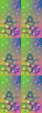 Küçük çiçekte güzel bir desen var. Raster deseni. Doğa. Çiçek arkaplan. Çiçek kompozisyonu. Çiçek kolajı. - Yeşil çiçekler.