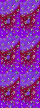 Parlak çiçekli kolaj çiçek moru. Çiçekli zambakların eskiz geçmişi. Çiçek tasarımı için inanılmaz kolaj cennet tarzı..