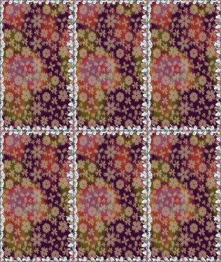 El çizimi çiçekli soyut çizim kalıbı. Kahverengi renkli çiçekler. Raster illüstrasyonu.