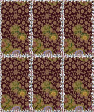 Raster illüstrasyonu. Hoş bir çiçek geçmişi var. Küçük bir çiçekte eskiz deseni. Güzel kumaş deseni.