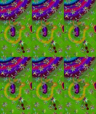 Raster illüstrasyonu. Küçük çiçekteki sevimli çiçek deseni. Yeşil renkte çiçekler.