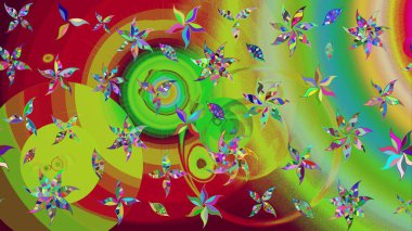 Taslak dekoratif arka plan, çiçek mandala. Çiçek. Raster illüstrasyonu. Yeşil renklerde.