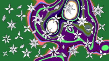 Çizim çiçek deseni duvar kağıdı, web sitesi arka planı, ambalaj kağıdı, davetiye, broşür, afiş veya web sitesi için kullanılabilir. El çizimi Raster çizimi. Parlak elementlerin.