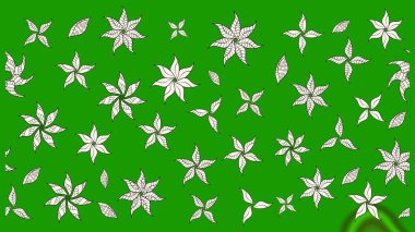 Gömlek, arka plan modelini çiz. Tropik çiçekler. Yeşil renkte çiçekler.