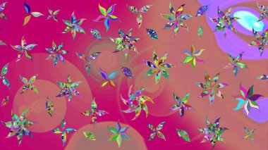 Soyut çiçek çizim kalıbı arka planı. Raster deseni. Raster illüstrasyonu. Pembe renklerde. Küçük çiçekte sevimli çiçek deseni var..