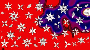 Şirin çiçek elementleri. Raster illüstrasyonu. Taslak desenli, modaya uygun kumaş deseni. Renkli Bahar Teması eskiz kalıbı. Düz Çiçek Elementleri Tasarımı.