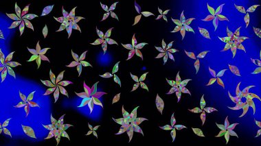 Çiçekler suluboya eskiz deseni. Raster Stili kumaş deseni.