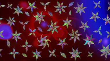 Çizim çiçek deseni duvar kâğıdı olarak kullanılabilir. Raster illüstrasyonu. Kahverengi renkte çiçekler.