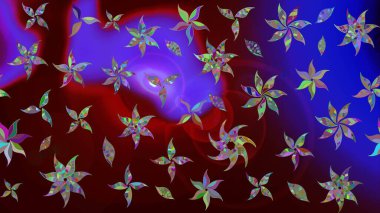 Çiçeksel elementlerle süslenmiş zarif raster dokusu. Küçük çiçekte hoş bir çiçek deseni var. Parlak çiçekli kahverengi renkler üzerine soyut çizim deseni.