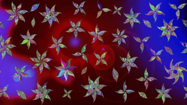 Kahverengi yapraklı yabani çiçekler. Eskiz arkaplan modeli. Suluboya, elle çizilmiş. Raster illüstrasyonu.