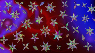 Tekstil veya kitap kapakları, imalat, duvar kağıtları, baskı, hediye paketi ve yapıştırma kitabı için çiçek eskizi geçmişi. Raster illüstrasyonu. Küçük ölçekli çiçeklerdeki basit sevimli desen.