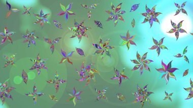 Küçük çiçekli şirin bir desen. Çiçek ve yapraklı çiçek deseni. Raster illüstrasyonu.