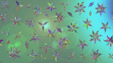 Raster illustration. Floral pattern. Flourish ornamental spring garden texture. Flower sketch background.