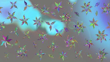 Moda baskıları için zarif bir şablon. Motley illüstrasyonu. Çiçekli bahar çiçekleri. Küçük çiçekte güzel bir desen. Küçük renkli çiçekler..