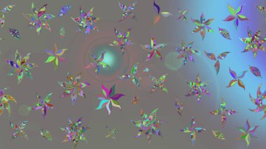 Küçük çiçekteki sevimli çiçek deseni. Raster deseni. Soyut çiçek çizim kalıbı arka planı. Raster illüstrasyonu. Gri renklerde.