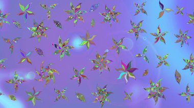 Çiçek tasarımı için inanılmaz bir kolaj cenneti tarzı. Çiçekli zambakların eskiz geçmişi. Parlak çiçekli kolaj çiçekleri mor.