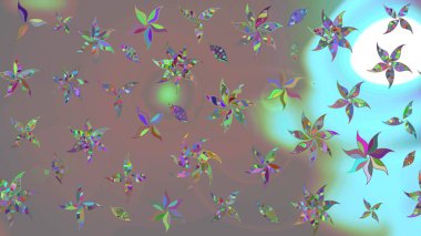 Çiçek desenli raster, gri çizgi grafik desenli soyut raster arkaplan. Modern stil dokusu.