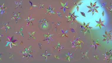 Nazik, sevimli çiçek arkaplanı. Çiçekli karalama şeklinde Raster çiçek deseni. Gri renkli çiçekler.