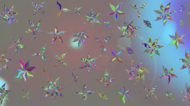 Raster illüstrasyonu. Çizim kalıbı. Gri renklerde. Çiçek duvar kağıdı. Renkli süs kenarı. Hint süsü..