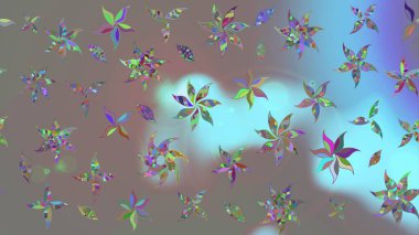 Çiçekli güzel suluboya desen. Gri renklerde. Raster illüstrasyonu.