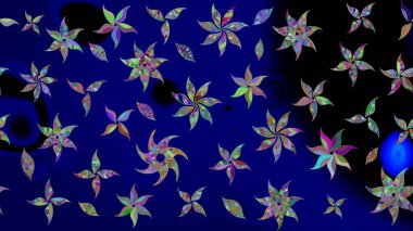 Küçük çiçekteki sevimli çiçek deseni. Mavi renkte çiçekler.