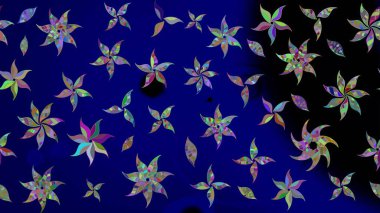 Gömlek, arka plan modelini çiz. Mavi renkli çiçekler. Tropik çiçekler.