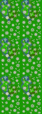 Raster resim. Çiçek desenli çiçek ve yaprakları ile. Sevimli küçük çiçek desenle.