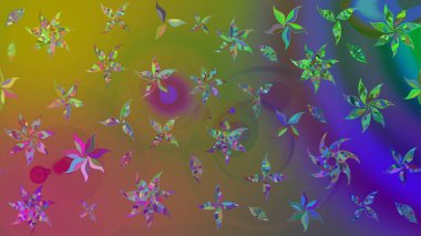 Raster illüstrasyonu. Çiçek. Yeşil renklerde. Taslak dekoratif arka plan, çiçek mandala.