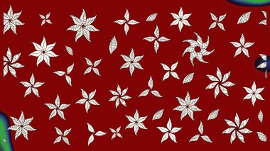 Küçük çiçekteki sevimli çiçek deseni. Renkli raster çizimi çizimi. Birçok kırmızı soyut çiçekli tropikal çizim deseni.