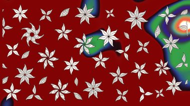 Vadinin çiçekleri kırmızı renklerde. Raster çiçek desenleri çiziyor..