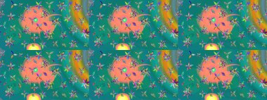 Çiçek kompozisyonu, el boyası, hassas şablon. Sevgililer günü ve tebrik kartı konsepti için şık bir davetiye. Mavi renkte manzaralı çiçek deseni. Üst görünüm, yumuşak biçim.