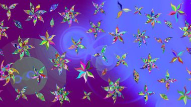 Mor renkli çiçekler suluboya tarzında. Çiçek izi. Suluboya çizim deseni.