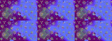 Mor renkte manzaralı çiçek deseni. Çiçek kompozisyonu, el boyası, hassas şablon. Üst manzara, yumuşak stil. Sevgililer günü ve tebrik kartı konsepti için şık bir davet.