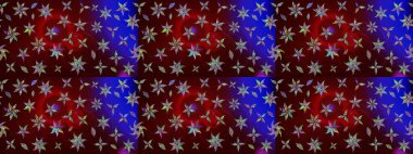 Raster illüstrasyonu. Çiçek süslemeli çizim deseni. Kahverengi renkte çiçekler.