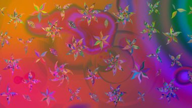 Küçük çiçekte güzel bir çiçek deseni var. Raster deseni. Çiçekli çiçek deseni, suluboya..