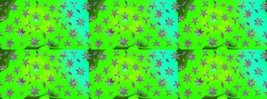 Yeşil renkli çiçekler. Raster düz çiçek çizim deseni. Tasarım hediye paketi, tebrik kartları, posterler ve afiş tasarımı.