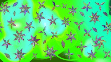 Düz Çiçek Elementleri Tasarımı. Renkli Bahar Teması eskiz kalıbı. Yeşil renkte zarif çiçek buketi suluboya. Raster illüstrasyonu.