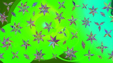 Yeşil renkli çiçekler. Küçük çiçekte sevimli çiçek deseni var..