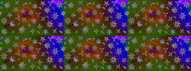 Üzerinde gelincikler ve vadi zambakları olan renkli çiçek desenli nakış deseni. Tekstil tasarımı için yeşil renkli geleneksel halk çiçekleri buketi.