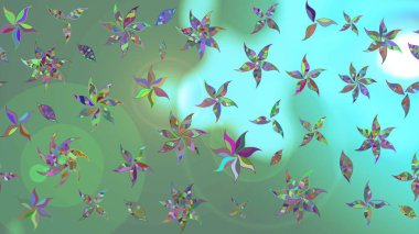 Raster illüstrasyonu. El yapımı çiçek ve bitki koleksiyonu. Raster illüstrasyonu. Eskiz stili yeşil renkler. Şirin karalamalı çiçek deseni çiz..