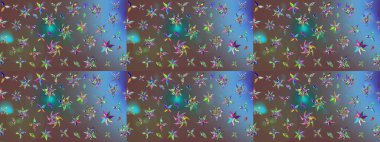 Çiçek tasarımı için inanılmaz bir kolaj cenneti tarzı. Çiçekli zambakların eskiz geçmişi. Parlak çiçekli kolaj çiçekleri kahverengi.