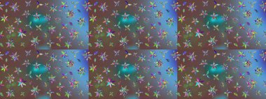 Raster deseni. Süslü kumaş deseni. Çiçekli çiçek deseni, suluboya..